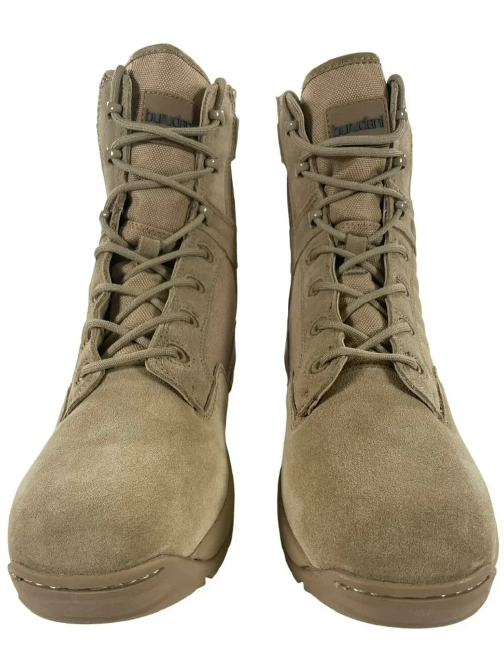 BURUDANI Military Tactical Boots Side Zip Leather Combat Boots Sand Men's Sz 12